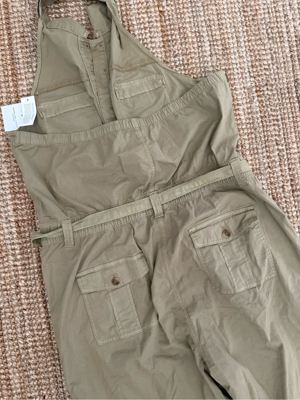 American Eagle Outfitters Olive Utility Sleeveless Jumpsuit - Picture 6 of 7